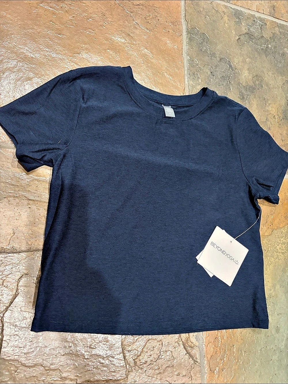 Beyond Yoga The Spacedye Tee Short Sleeve Tee in Blue Size Medium NWT